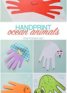 5 Easy ocean handprint construction paper animals