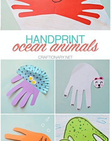 5 Easy ocean handprint construction paper animals