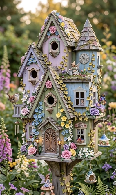 diy-painted-birdhouses-mansion