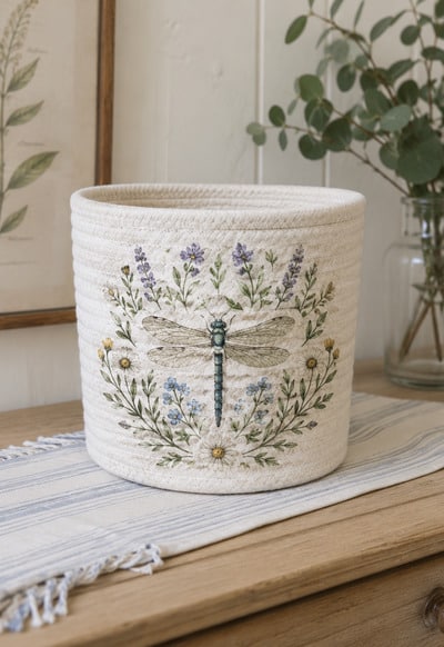 tissue-paper-mod-podge-transfer-art-on-woven-basket-diy