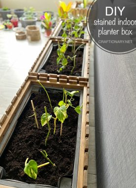 DIY indoor planter box idea with IKEA plant stand flower box