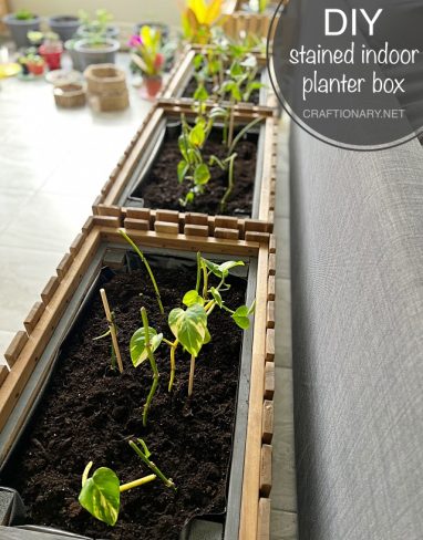 DIY indoor planter box idea with IKEA plant stand flower box