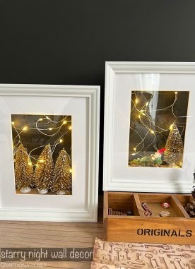 DIY Black and gold wall decor in shadow box
