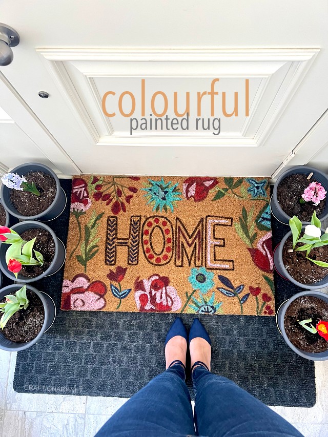 Make colorful large coir doormat for a welcoming entrance