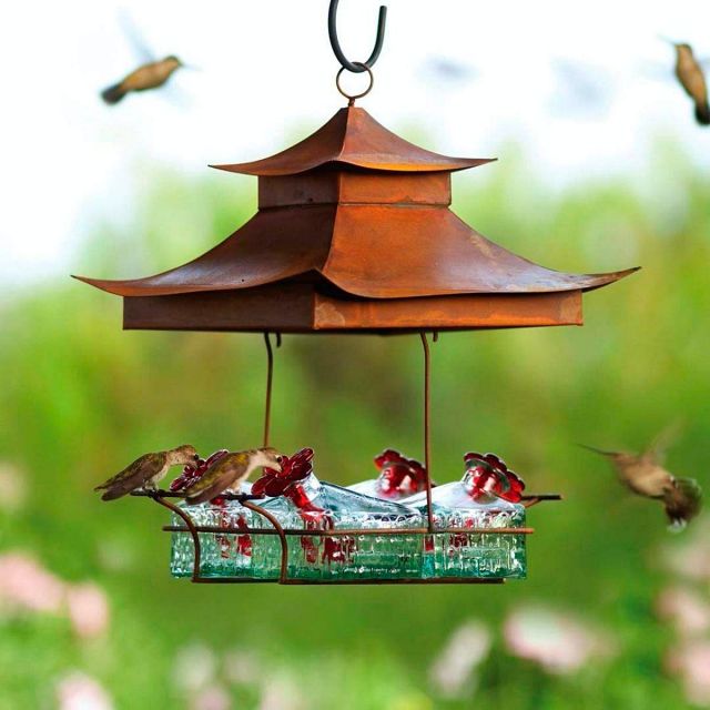 pagoda hummingbird feeder