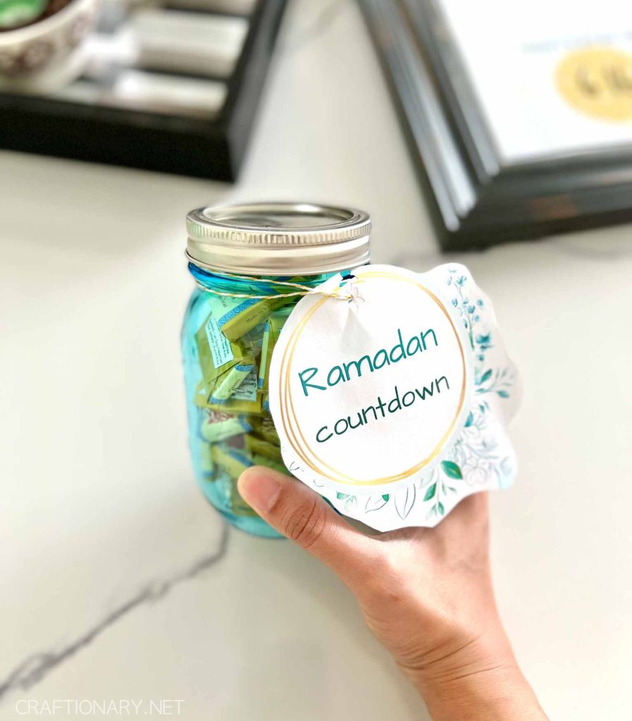 ramadan printable countdown treat jar