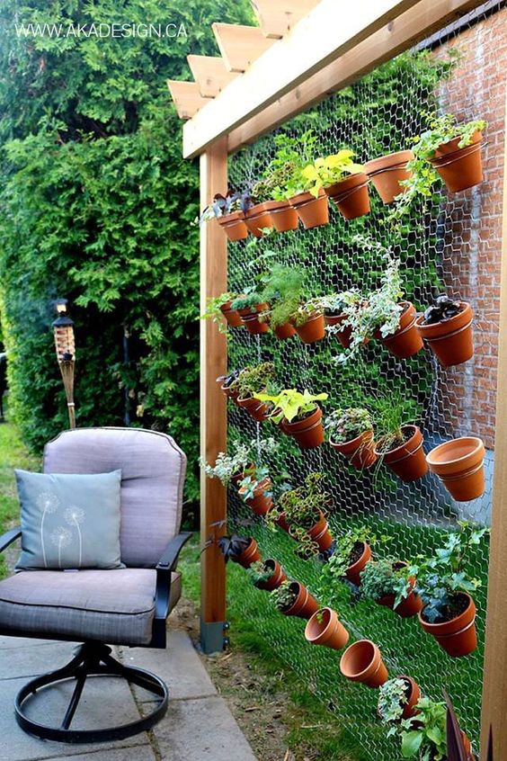 hex netting cedar blocks wall garden