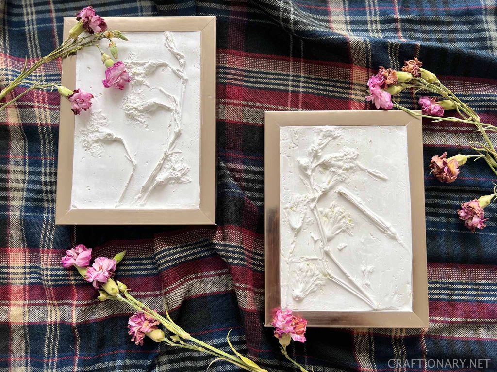 dried flowers casting art clay plaster of paris