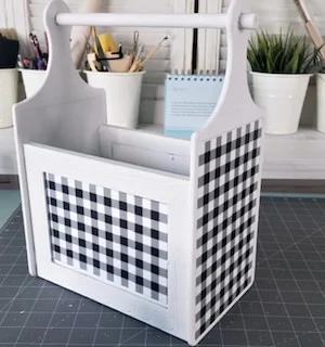 diy caddy from dollar store cutting boards and picture frames
