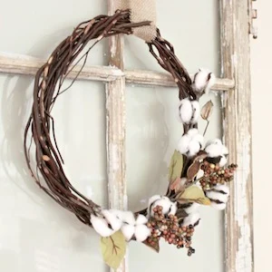 how to make DIY cotton wreath