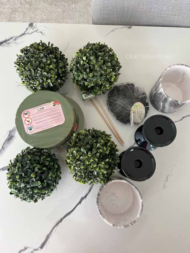 things material to make topiary trees decorating on budget