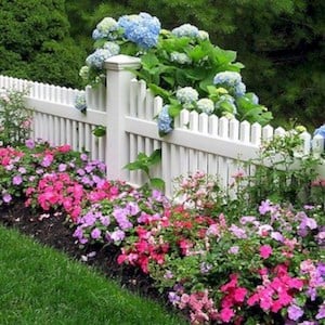 Flower-Landscaping-Border-Along-Fence