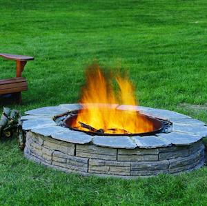 wall blocks and capstone fire pit