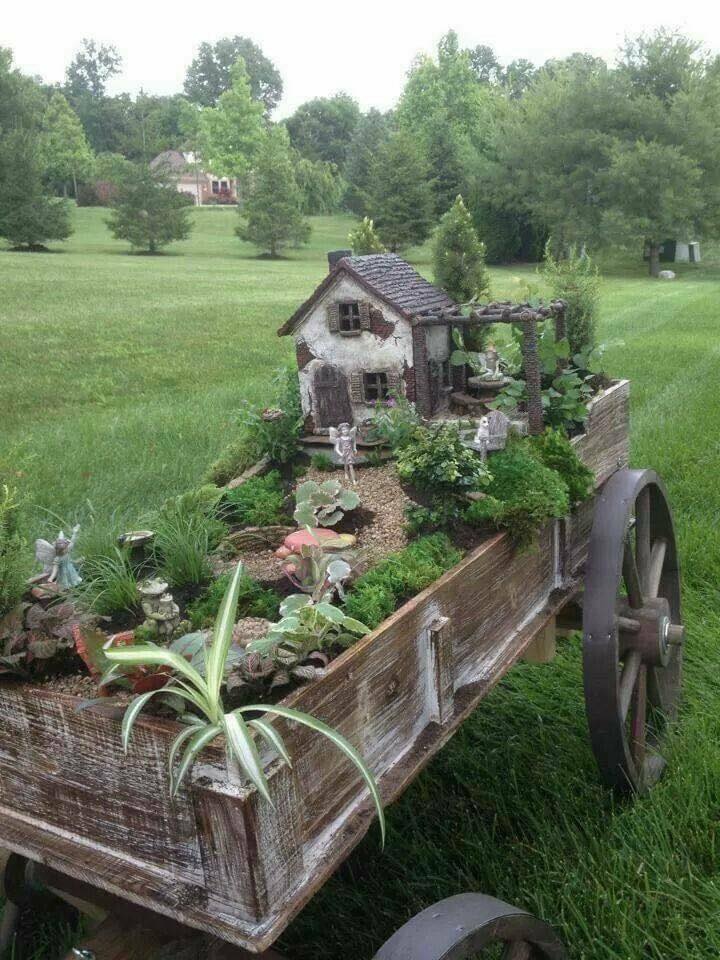 mini-garden-old-cart-landscaping