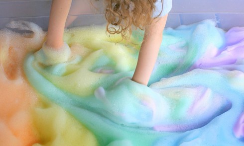rainbow-soap-foam-bubbles-sensory-play