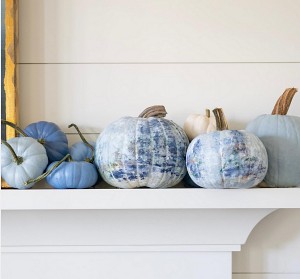 blue-painted-pumpkins