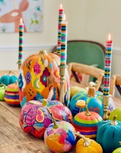 colorful-halloween-painted-pumpkins