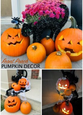 Halloween outdoor pumpkin decor idea