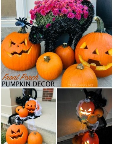 Halloween outdoor pumpkin decor idea