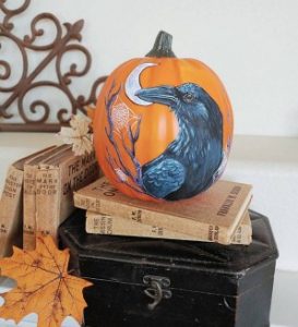 raven-painted-pumpkins