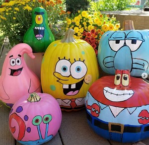 spongebob-painted-pumpkins