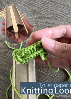 Loom knitting for beginners with toilet paper roll