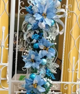 christmas-garland-swag-blue-and-silver