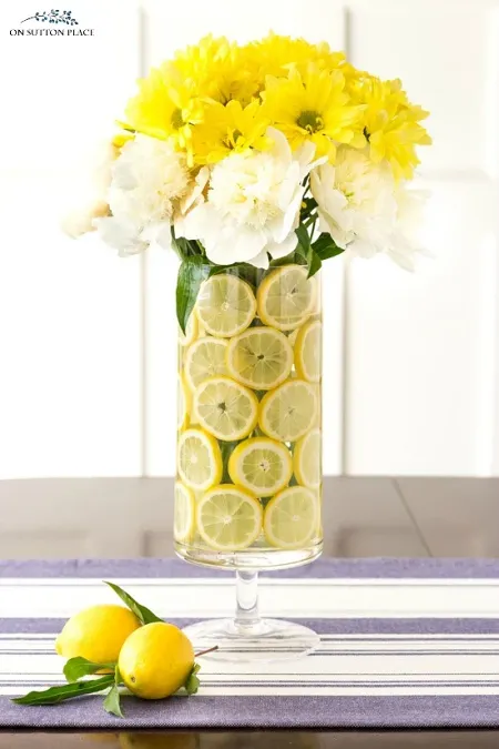 lemon-flower-arrangment-in-vase