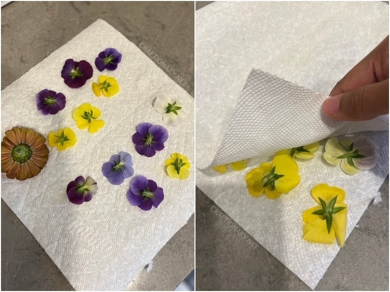 dried-flowers-paper-towels-heavy-books