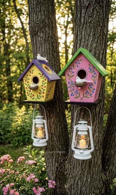 painted-birdhouse-lamp-holders