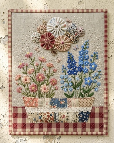 slow-stitching-fabric-patchwork-hand-embroidery-yoyo-flowers
