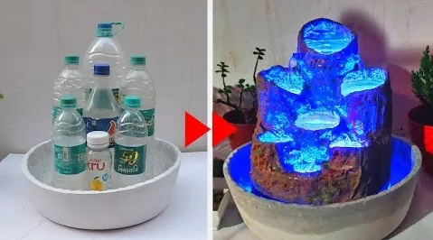 amazingwaterfountainfromplasticbottles