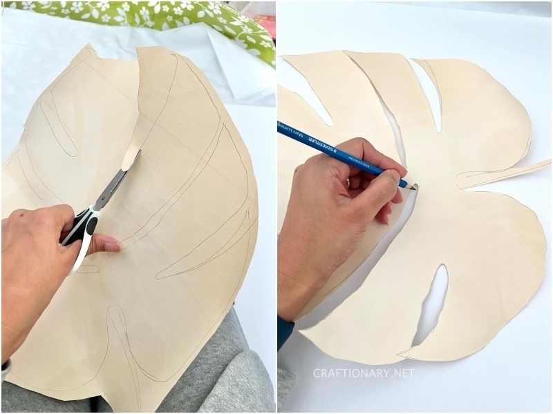 monstera-leaf-trace-cutout-on-paper