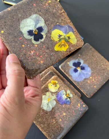 DIY Pressed flowers resin coasters for beginners