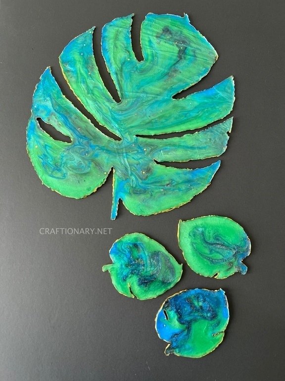 DIY Large Leaf Resin Tray With Hot Glue Gun - Craftionary