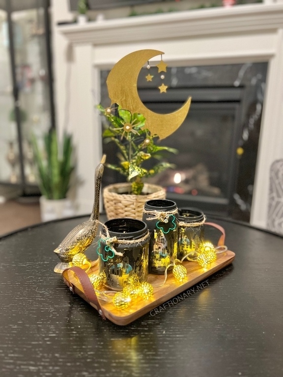 Easy DIY Ramadan Decor ideas - lantern and moon - Craftionary