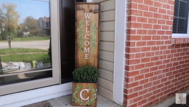 DIY Framed Porch Welcome Sign