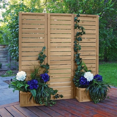 Fusion Planter Cedar Privacy Screen