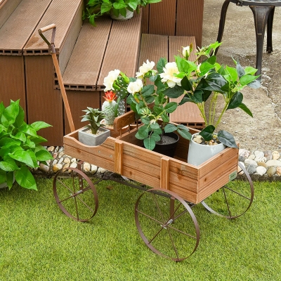 Giantex Decorative Garden Planter, Small Wagon Cart