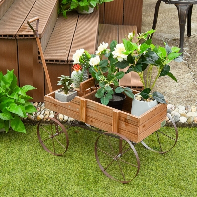 Giantex Decorative Garden Planter, Small Wagon Cart