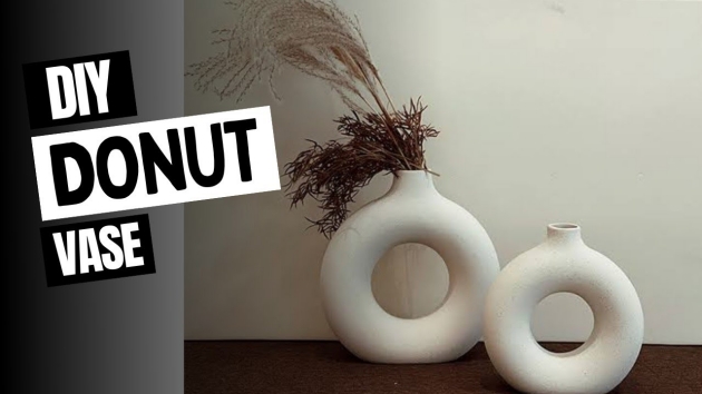 DIY donut Vase With Cement