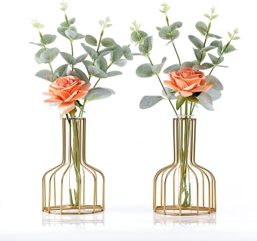 Gold Vase for Centerpieces Home Decor, 