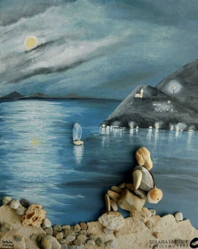 beautiful-night-scene-by-the-beach-pebble-art-stone-ideas