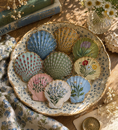 hand-painted-seashells-acrylic-paints