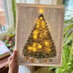 How to frame a canvas with gift bag to look festive?
