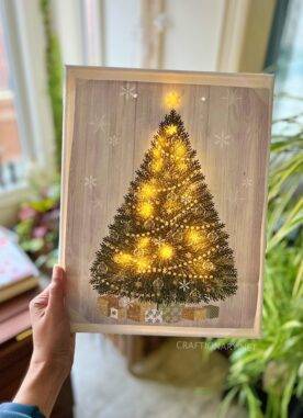 How to frame a canvas with gift bag to make art