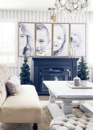 family-portrait-different-angles-living-room-wall-decor-ideas