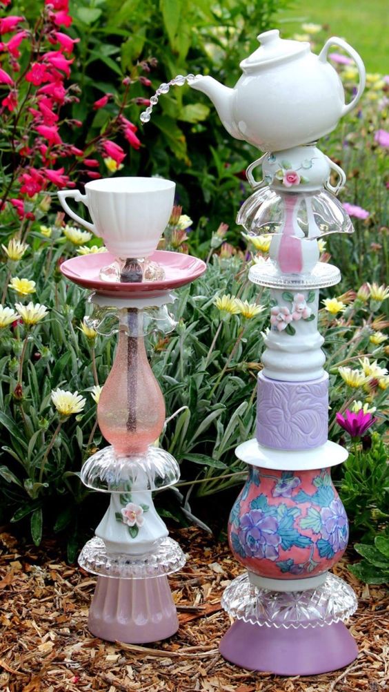 whimsical-tea-pot-tea-cups-garden-diy