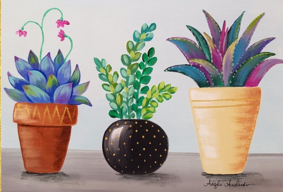 Acrylic Painting Tutorial Succulents