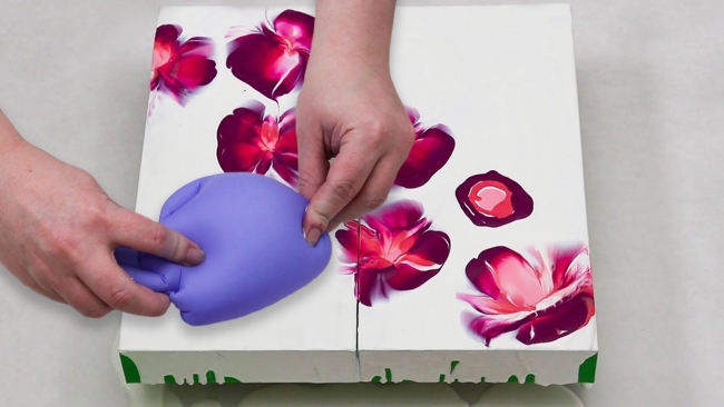 Amazing Peach and Plum Balloon Dip Technique Painting